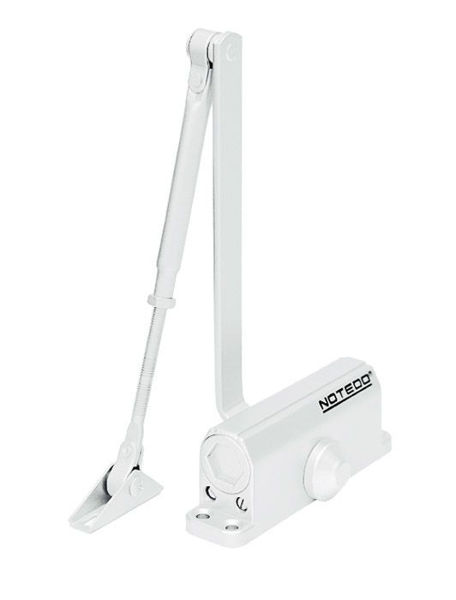 Доводчик NOTEDO DC-060 (дверь до 60 кг и 900 мм) EN2\3, RAL 9016 белый Доводчик NOTEDO DC-060 (дверь до 60 кг и 900 мм) EN2\3, RAL 9016 белый